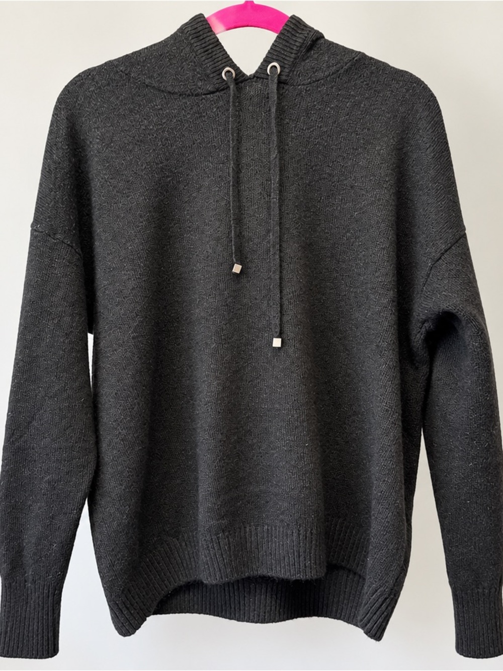 CeCe Hooded Sweater Size Large black Pullover